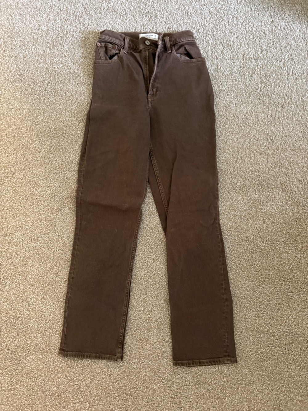 Abercrombie & Fitch Chocolate Brown Corduroy High Waist Pants
